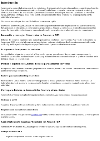**Tácticas de marketing en Amazon: De la idea a la conversión rápida**