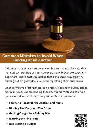 Common Mistakes to Avoid When Bidding at an Auction