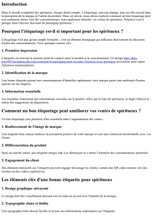 “Comment un bon étiquetage peut améliorer vos ventes de spiritueux.”