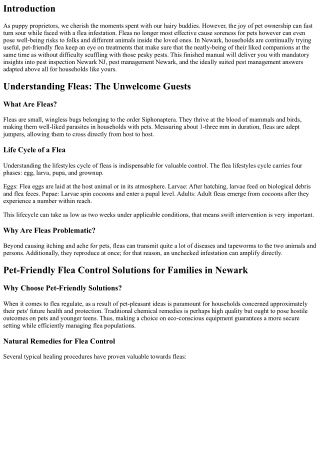 Pet-Friendly Flea Control Solutions for Families in Newark