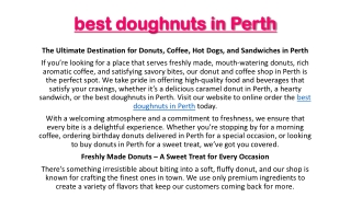 best doughnuts in Perth