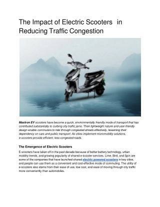 The Impact of Electric Scooters  in Reducing Traffic Congestion (1)