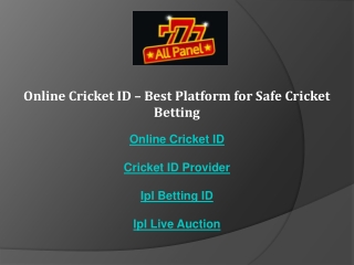 Online Cricket ID Best Platform for Safe Cricket Betting
