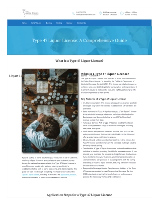 Type 47 Liquor License: A Comprehensive Guide