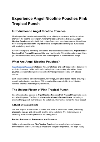 Experience Angel Nicotine Pouches Pink Tropical Punch