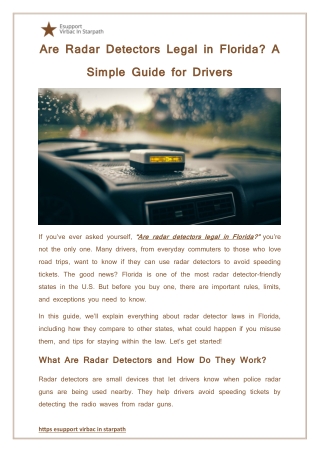Are Radar Detectors Legal in Florida