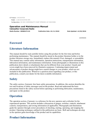 Caterpillar CAT 313B EXCAVATOR (9PR00001-UP) Operation and Maintenance Manual Instant Download