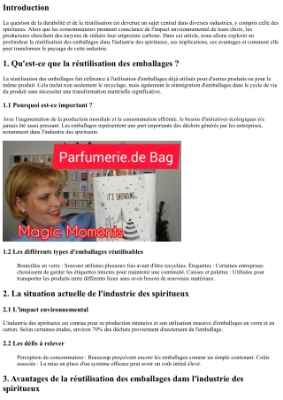 La réutilisation des emballages dans l'industrie des spiritueux