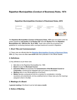 Rajasthan Municipalities (Conduct of Business) Rules, 1974