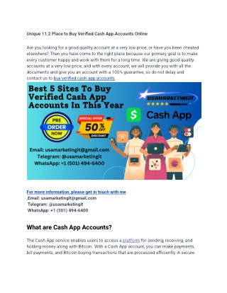 Unique 11.2 Place to Buy Verified Cash App Accounts Online