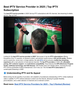 Best IPTV Service Provider in 2025 _ Top IPTV Subscription