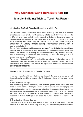 Why Crunches Won’t Burn Belly Fat: The Muscle-Building Trick to Torch Fat Faster
