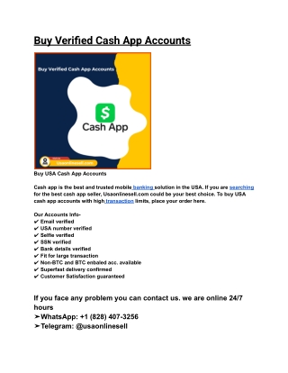 Buy Verified Cash App Accounts