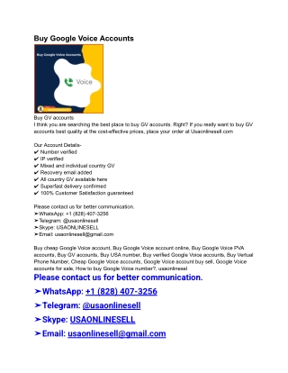 Buy Google Voice Accounts