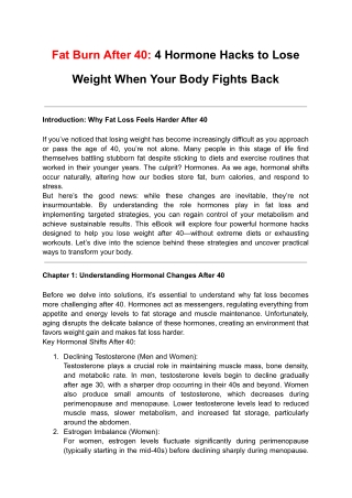 Fat Burn After 40: 4 Hormone Hacks to Lose Weight When Your Body Fights Back