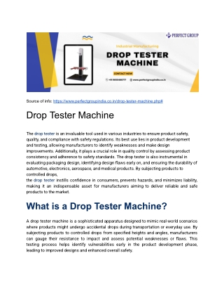 Drop Tester Machine