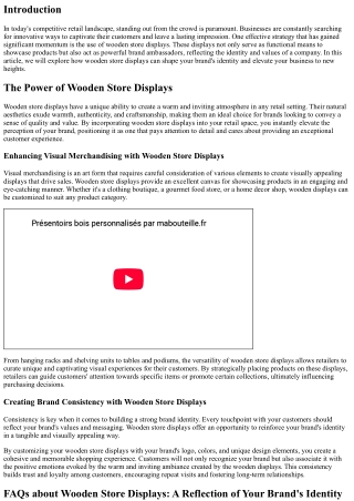 Wooden Store Displays: A Reflection of Your Brand's Identity