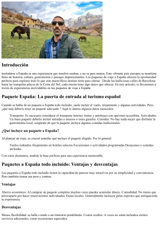 Experiencias inolvidables en tus paquetes de viaje a España