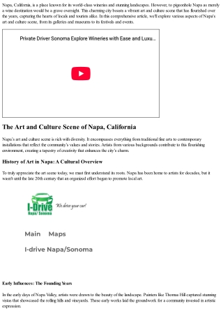 The Art and Culture Scene of Napa, California