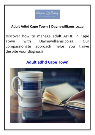 Adult Adhd Cape Town  Daynewilliams.co.za