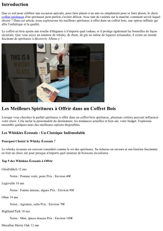 Les Meilleurs Spiritueux à Offrir dans un Coffret Bois