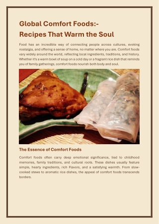 Global Comfort Foods Recips That Warm the Soul