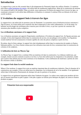 L'évolution du support bois à travers les âges