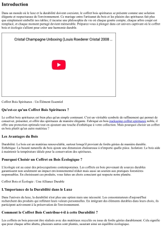 Coffret Bois et Écologie : Une Alliance Durable
