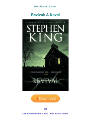 Books Revival A Novel 