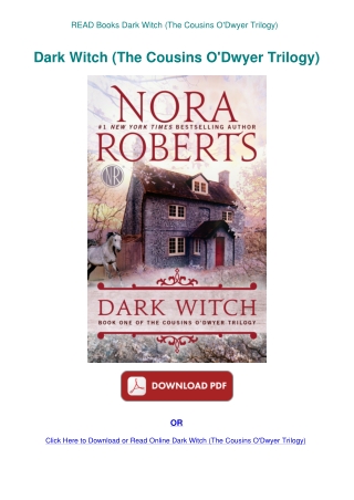 READ Books Dark Witch (The Cousins O'Dwyer Trilogy) 