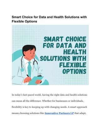 Comprehensive Solutions for Your Health and Data Needs