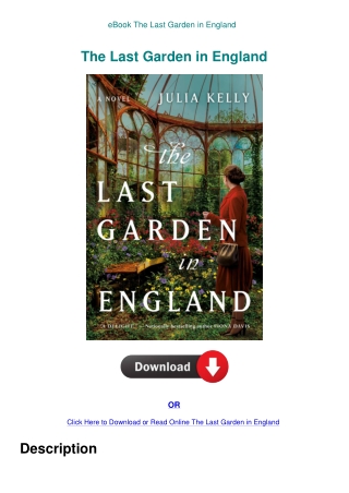 eBook The Last Garden in England