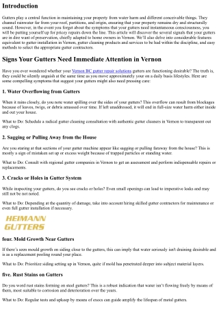 Signs Your Gutters Need Immediate Attention in Vernon