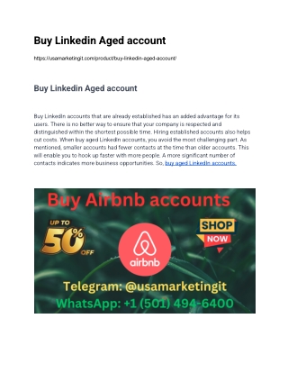Buy Linkedin Aged account