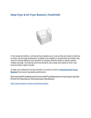 Deep Fryer & Air Fryer Baskets _ PartsFeUK