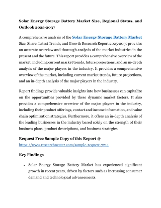 Solar Energy Storage Battery Market