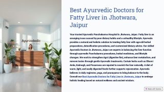 Best Ayurvedic Doctors for Fatty Liver in Jhotwara, Jaipur