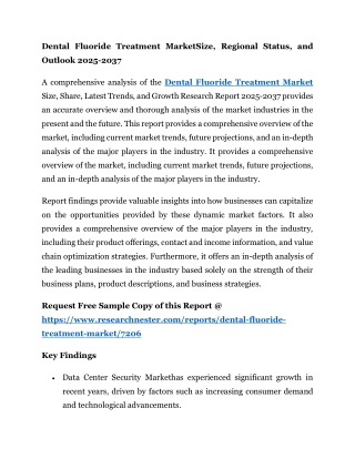 Dental Fluoride Treatment Market Size, Regional Status, and Outlook 2025-2037