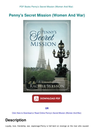 PDF Books Penny's Secret Mission (Women And War)