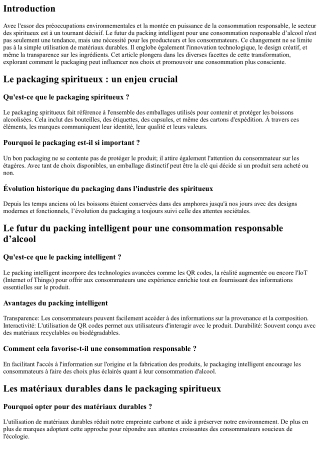 Le futur du packing intelligent pour une consommation responsable d’alcool