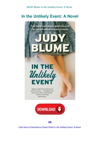 READ Books In the Unlikely Event A Novel