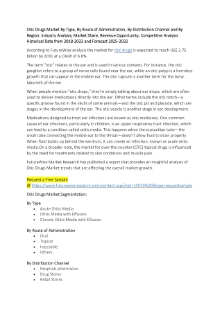 Otic Drugs Market Trends,Scope and Analysis