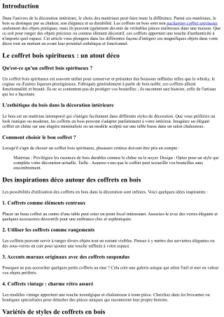 “Des inspirations déco autour des coffrets en bois”
