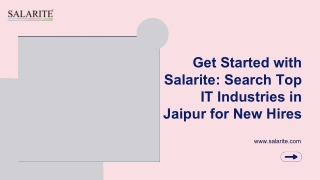 Start Strong with Salarite: Find Top IT Companies in Jaipur for Freshers