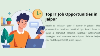 Top IT Job Opportunities in Jaipur......