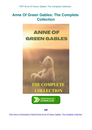 PDF Anne Of Green Gables The Complete Collection