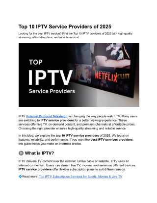 Top 10 IPTV Service Providers of 2025