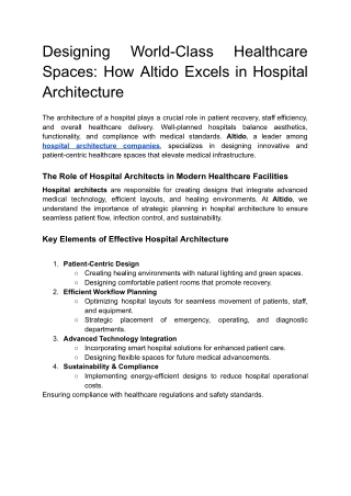 Hospital Architecture - Altido