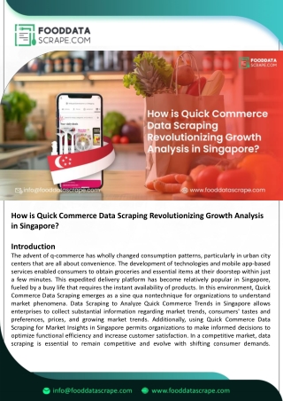 Quick Commerce Data Scraping for Singapores Growth Analysis