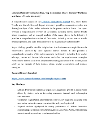 Lithium Derivatives Market